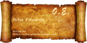 Ochs Edvarda névjegykártya